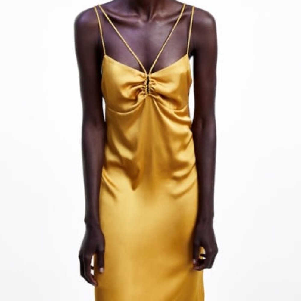 Zara Silk Keyhole Midi Dress